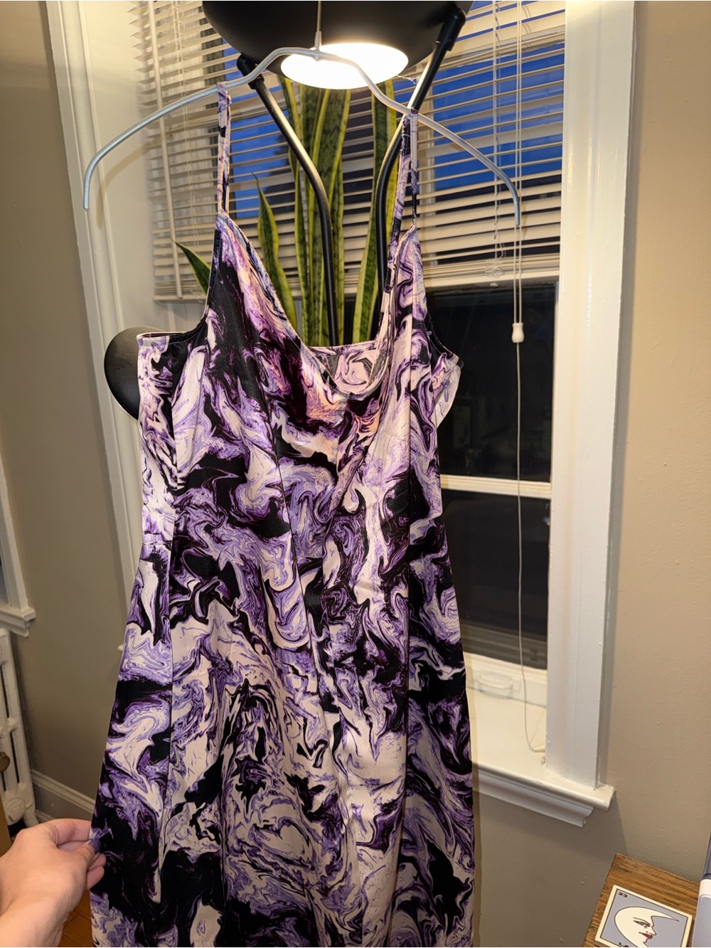 AFRM Purple Marble Slip Dress